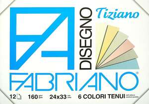 Fabriano Tiziano Disegno Pastel Boya Defteri 160gr 24X33cm 12 Yaprak Pastel Renkler - Fabriano