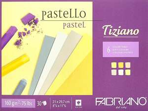 Fabriano Tiziano Kırçıllı Renkler Pastel Boya Defteri A4 160gr 30 Yaprak - Fabriano