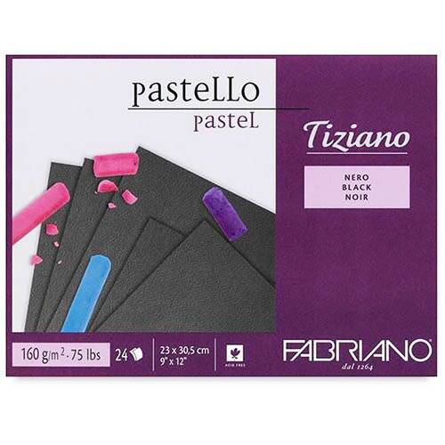 Fabriano Tiziano Nero Siyah Pastel Boya Defteri 23X30,5cm 160gr 24 Yaprak - 1