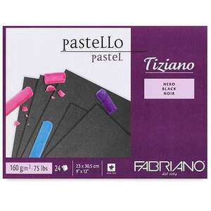 Fabriano Tiziano Pastel Boya Defteri 160gr 23X30cm 24 Yaprak Siyah - Fabriano