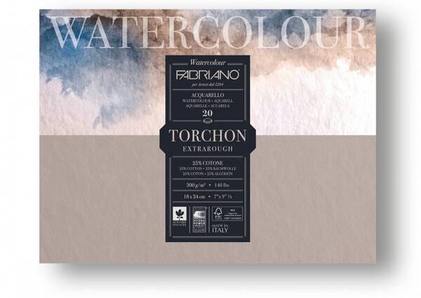 Fabriano Torchon Suluboya Defteri 300GR 18X24 GR/RG Kalın Doku - 1