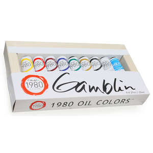 Gamblin 1980 Oil Colors Introductory 9'Lu Ahşap Kutu Set 37ml - 2