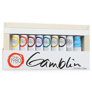 Gamblin 1980 Oil Colors Introductory 9'Lu Ahşap Kutu Set 37ml - Gamblin