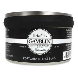 Gamblin - Gamblin Linol Ve Rölyef Mürekkebi 175Ml S1 Portland Intense Black