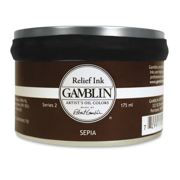 Gamblin Linol Ve Rölyef Mürekkebi 175Ml S2 Sepia - 1