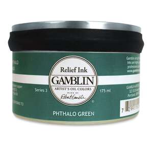 Gamblin - Gamblin Linol Ve Rölyef Mürekkebi 175Ml S3 Phthalo Green