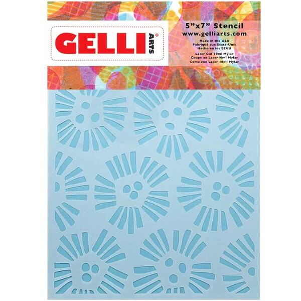 Gelli Arts Abstract Flower Stencil Soyut Çiçek Kalıbı 13.5cm x 19cm - 1