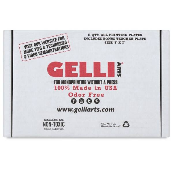 Gelli Arts Gel Printing Plate Jel 11 Adet Dikdörtgen Baskı Plakası 12.5cm x 17.5cm - 1