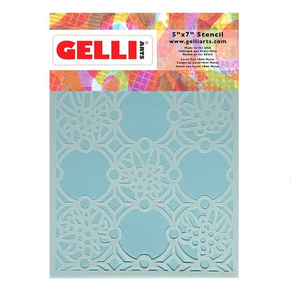 Gelli Arts Edelweiss Stencil Çiçek Kalıbı 13.5cm x 19cm - 1