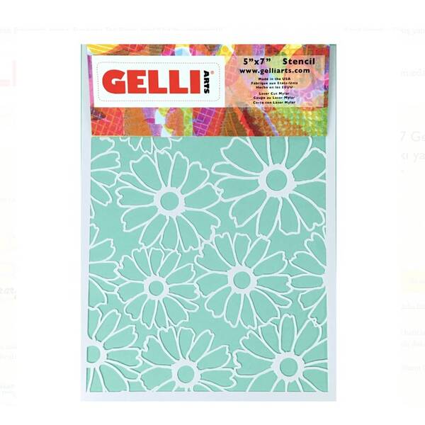 Gelli Arts Flower Stencil Çiçek Kalıbı 13.5cm x 19cm - 1