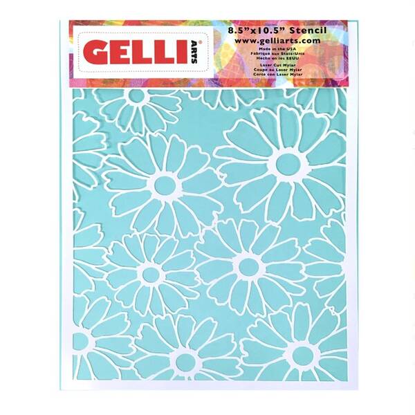 Gelli Arts Stencil Çiçek Kalıbı 21cm x 26cm - 1