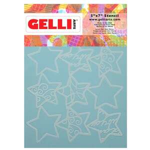 Gelli Arts New Holiday Stars Stencil Yıldız Kalıbı 13.5cm x 19cm - 1