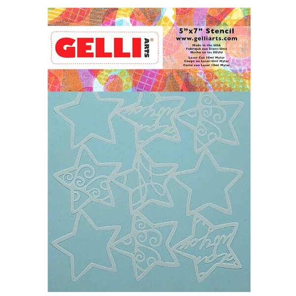 Gelli Arts New Holiday Stars Stencil Yıldız Kalıbı 13.5cm x 19cm - 1