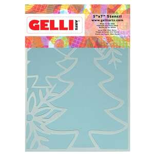 Gelli Arts New Holiday Trees Stencil Ağaç Kalıbı 13.5cm x 19cm - Gelli Arts