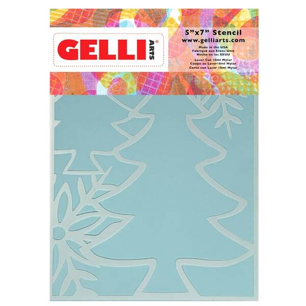 Gelli Arts New Holiday Trees Stencil Ağaç Kalıbı 13.5cm x 19cm - 1