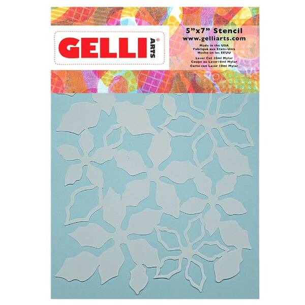 Gelli Arts Poinsettia Stencil Atatürk Çiçeği Kalıbı 13.5cm x 19cm - 1