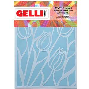 Gelli Arts Tulip Stencil Lale Kalıbı 13.5cm x 19cm - Gelli Arts