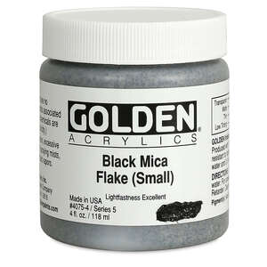 Golden Akrilik 118 Ml S5 Black Mica Flake (Small) - Thumbnail