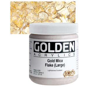 Golden - Golden Akrilik 237 Ml S5 Gold Mica Flake (Large)