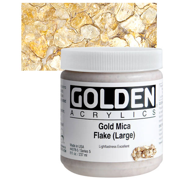 Golden Akrilik 237 Ml S5 Gold Mica Flake (Large)