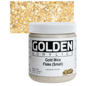 Golden - Golden Akrilik 237 Ml S5 Gold Mica Flake (Small)