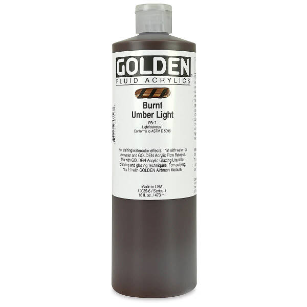 Golden Fluid Akrilik Boya 473 Ml Seri 1 Burnt Umber Light - 3