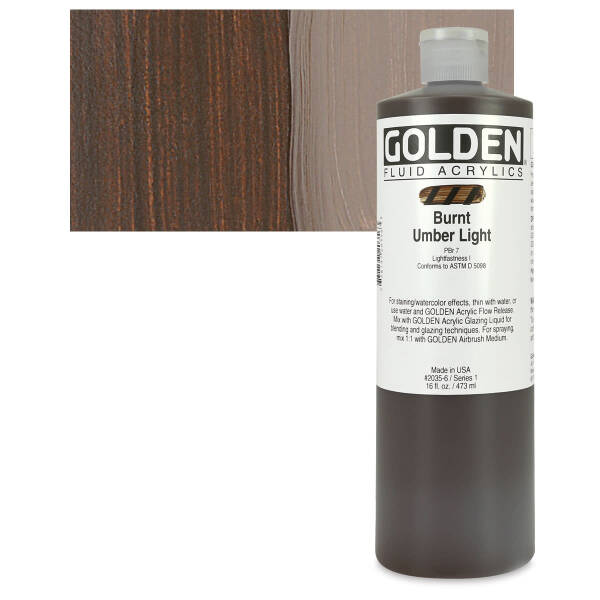 Golden Fluid Akrilik Boya 473 Ml Seri 1 Burnt Umber Light - 1