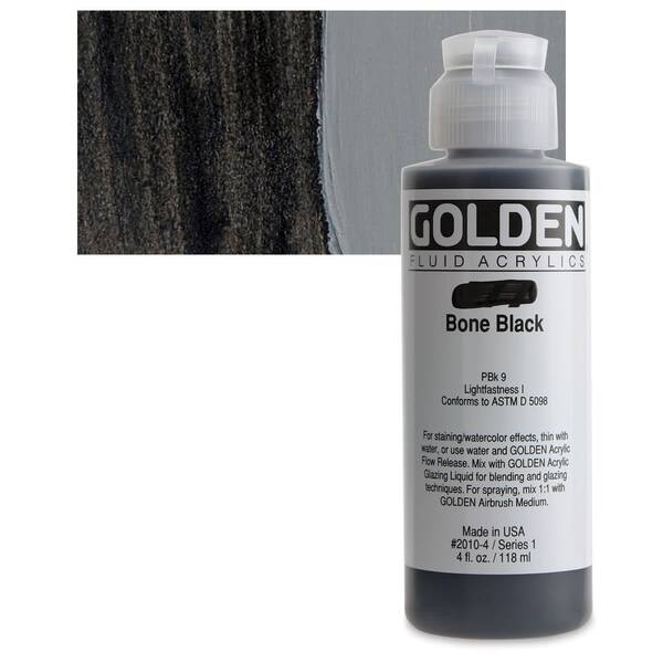 Golden Fluid Akrilik Boya 118 Ml Seri 1 Bone Black - 1