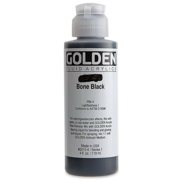 Golden Fluid Akrilik Boya 118 Ml Seri 1 Bone Black - 3