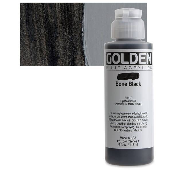 Golden Fluid Akrilik Boya 118 Ml Seri 1 Bone Black