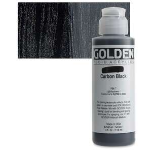 Golden Fluid Akrilik Boya 118 Ml Seri 1 Carbon Black - 1