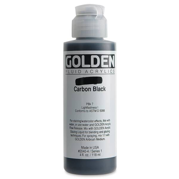 Golden Fluid Akrilik Boya 118 Ml Seri 1 Carbon Black - 3