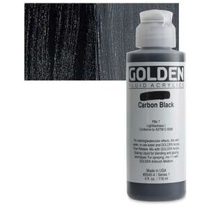 Golden - Golden Fluid Akrilik Boya 118 Ml Seri 1 Carbon Black
