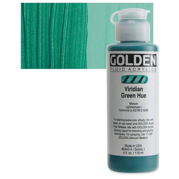 Golden Fluid Akrilik Boya 118 Ml Seri 1 Viridian Green Hue - 1