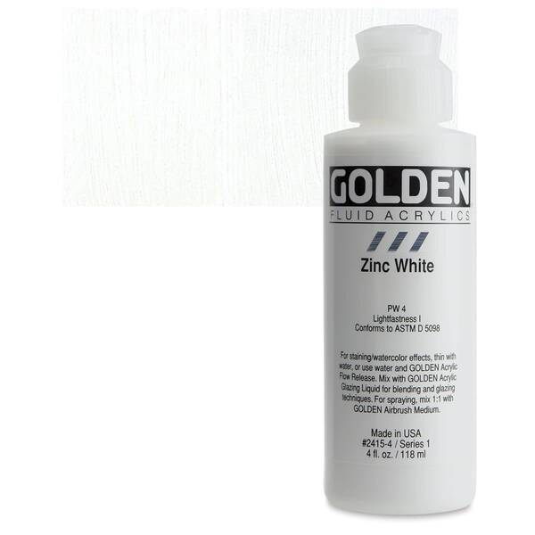 Golden Fluid Akrilik Boya 118 Ml Seri 1 Zinc White - 1