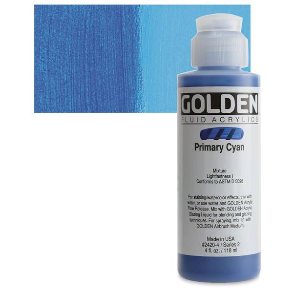 Golden Fluid Akrilik Boya 118 Ml Seri 2 Primary Cyan - 1