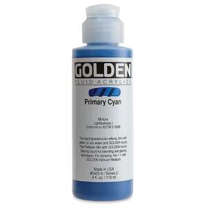 Golden Fluid Akrilik Boya 118 Ml Seri 2 Primary Cyan - 3