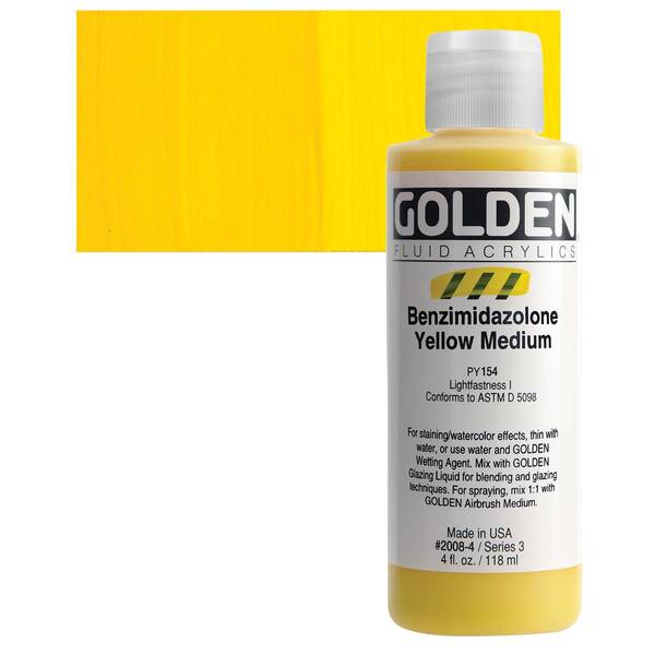 Golden Fluid Akrilik Boya 118 Ml Seri 3 Benzimidazolone Yellow Medium - 1