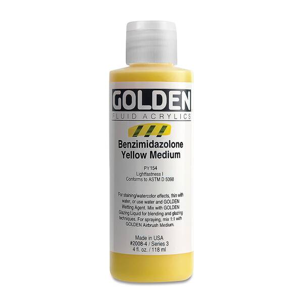 Golden Fluid Akrilik Boya 118 Ml Seri 3 Benzimidazolone Yellow Medium - 3