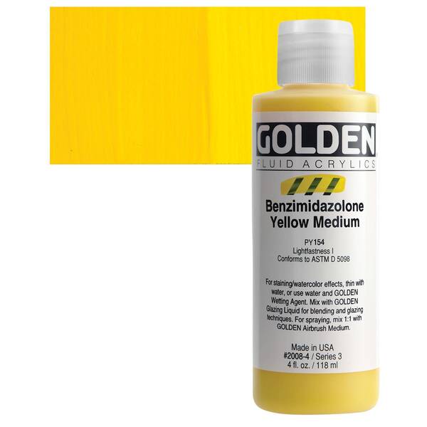 Golden Fluid Akrilik Boya 118 Ml Seri 3 Benzimidazolone Yellow Medium