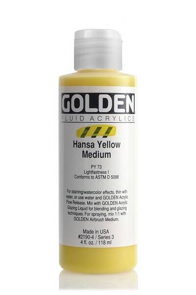 Golden Fluid Akrilik Boya 118 Ml Seri 3 Hansa Yellow Medium - 1