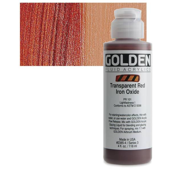 Golden Fluid Akrilik Boya 118 Ml Seri 3 Transparent Red Iron Oxide - 1