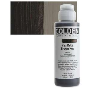 Golden - Golden Fluid Akrilik Boya 118 Ml Seri 3 Van Dyke Brown