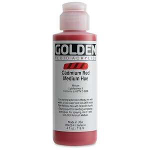 Golden Fluid Akrilik Boya 118 Ml Seri 4 Cadmium Red Medium Hue - 4