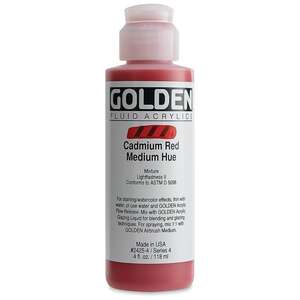 Golden Fluid Akrilik Boya 118 Ml Seri 4 Cadmium Red Medium Hue - Thumbnail