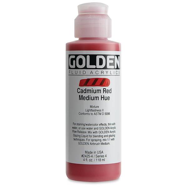 Golden Fluid Akrilik Boya 118 Ml Seri 4 Cadmium Red Medium Hue
