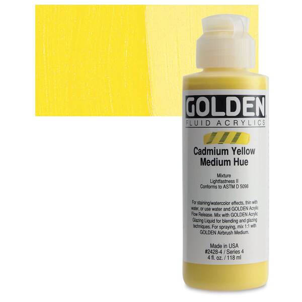 Golden Fluid Akrilik Boya 118 Ml Seri 4 Cadmium Yellow Medium Hue - 1