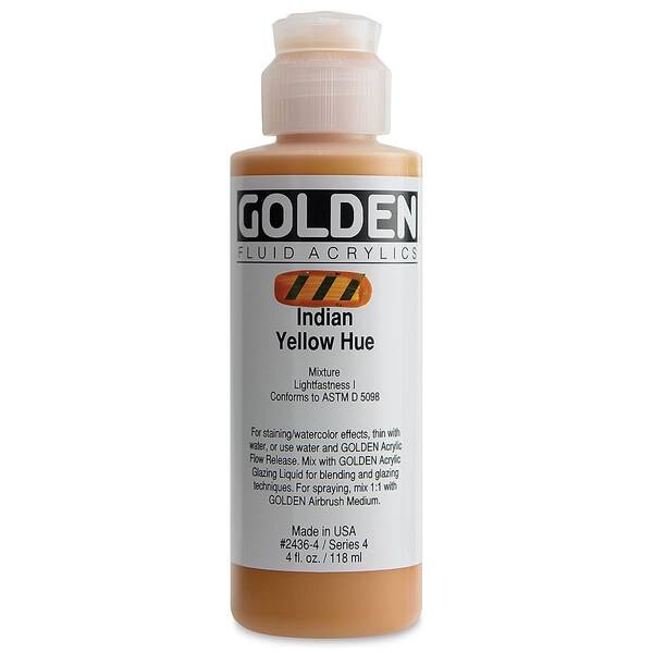 Golden Fluid Akrilik Boya 118 Ml Seri 4 Indian Yellow Hue - 3