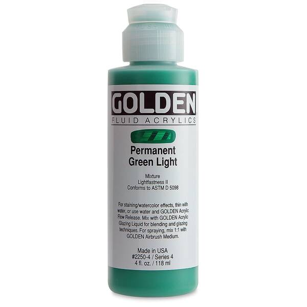 Golden Fluid Akrilik Boya 118 Ml Seri 4 Permanent Green Light - 4