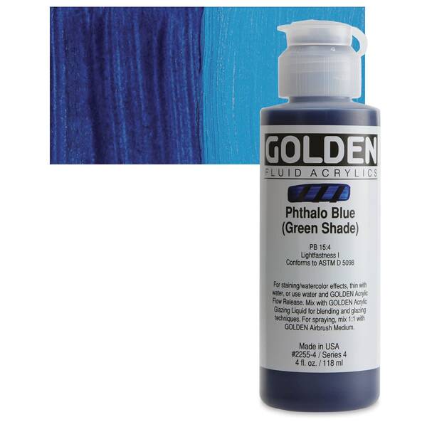 Golden Fluid Akrilik Boya 118 Ml Seri 4 Phthalo Blue Green Shade - 1